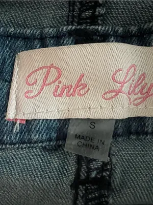 Pink Lily Flare Bell Bottoms Raw‎ Hem Boho Overalls thumbnail 9