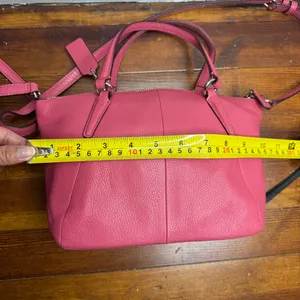 Coach Kelsey Fuschia Pink Leather Tote/Crossbody Bag With Zipper Closure thumbnail 5