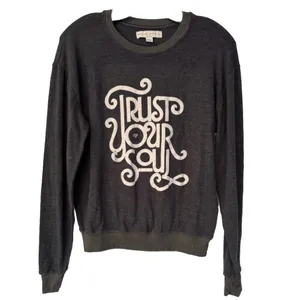 Spiritual Gangster Trust Your Soul Charcoal Grey Women’s Sweatshirt Size Medium thumbnail 2