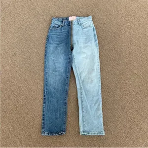 Revice split color full zippered denim jeans two color Size 24 light &‎ dark thumbnail 4