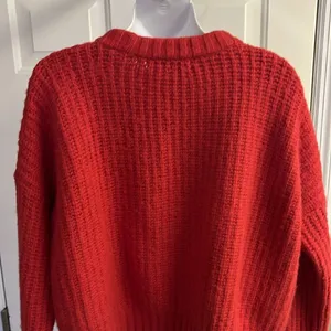 Madewell Women’s Heavy Weight Everett Cable Knit Pullover Red Sweater-Small thumbnail 10