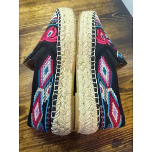 Johnny Was‎ Black Floral Embroidered Espadrilles Size 38 (Size 7.5) thumbnail 8