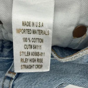 AGOLDE Riley High Rise Straight Crop Jeans Light‎ Wash Distressed 23 A056B-811 thumbnail 7