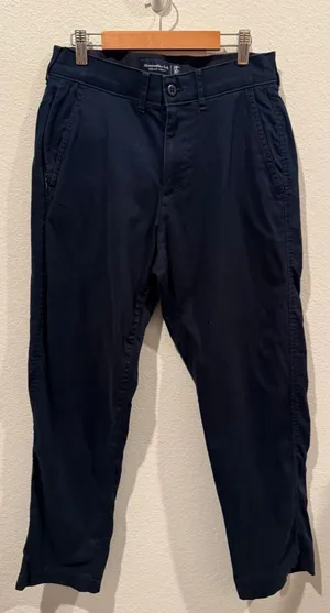 ABERCROMBIE AND FITCH Straight Stretch Navy Blue Pockets Pants thumbnail 1