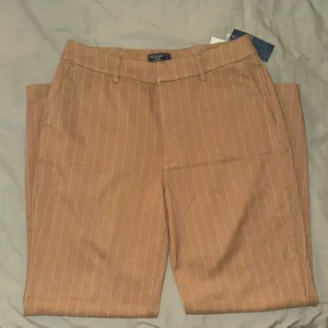 Abercrombie Pants Women's Medium Brown Striped Slack Cropped Relaxed thumbnail 1