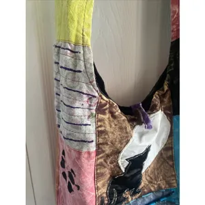 Patchwork Boho‎ Hobo Bag Womens OS Multi Moon Festival Cotton Newspaper Bag thumbnail 3
