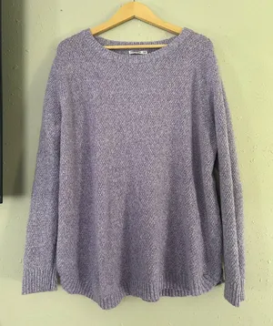 Pink Clover Lavender Crewneck Sweater Comfy Soft Purple 2X thumbnail 1