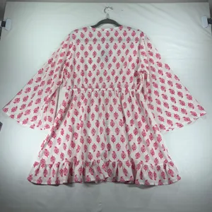 Roller Rabbit Target Pink White Block Print Swim Cover Up Dress Large New Tags thumbnail 12