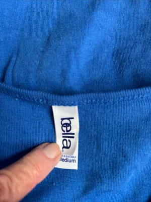 Bella Royal Blue V-Neck Short Sleeve Tee with White Script Stoli Blueberi thumbnail 2