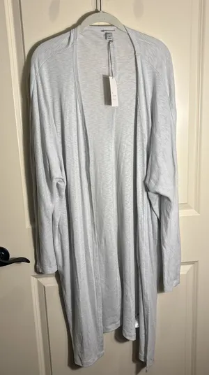 NWT A New Day Cotton/Modal Open Front Longline‎ Ribbed Gray Cardigan Size XL thumbnail 1