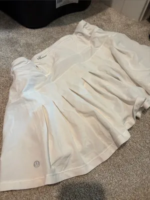Lululemon white Performance athletic skirt Skort Active Skirt size 8 thumbnail 3