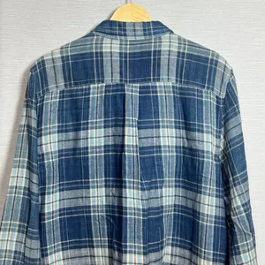 LRL Lauren Jeans Co Womens Shirt Large Button Down Blouse LongSleeve Plaid Blue thumbnail 6