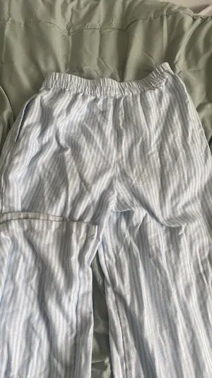 Blue and white stripped pants thumbnail 2