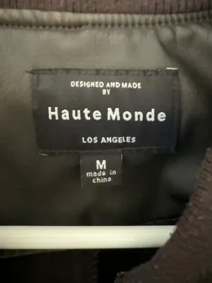 Haute Monde Dark Brown Faux Leather Cropped Bomber Jacket Women’s M thumbnail 3