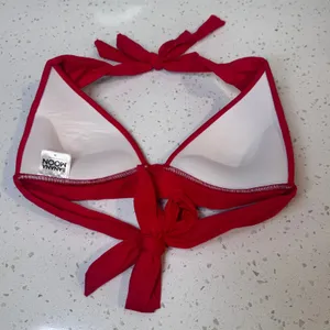 Banana Moon Red Ribbed Halter Bikini Top Front Tie Padded Swimwear‎ XS US 0-2 thumbnail 2