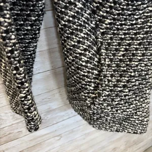 Zara Knit Womens M Open Cardigan Sweater Black & White Chunky Grandma Core thumbnail 4