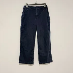 GAP Mid Rise Loose Wide Leg Khakis 100% Cotton PantsNavy Blue size 6‎ thumbnail 2
