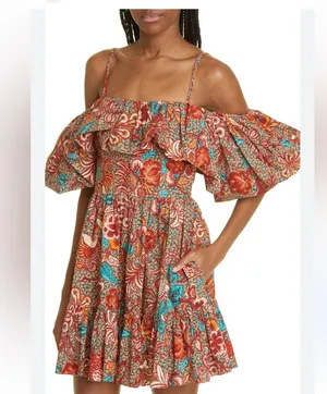 NWOT Ulla Johnson Off-the-Shoulder cotton dress thumbnail 3