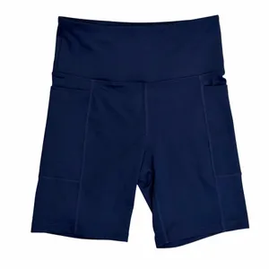 Bally Total Fitness Womens S Biker Shorts Blue Activewear Hip Pockets Stretch thumbnail 1