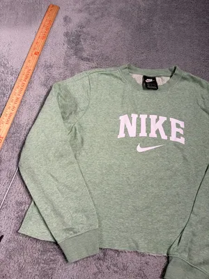 Nike Green Crewneck Sweatshirt large logo swoosh thumbnail 2