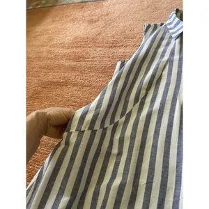 Sharagano Blue White Striped Sleeveless Tunic Top Dress Pockets Women’s M thumbnail 4
