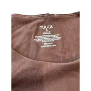 Nuuds Long Sleeve Scoop Neck Bodysuit S Small Brown Thong Smoothing Top Layer thumbnail 4