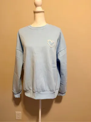 NWT Edikted Love Oversized Sweatshirt light blue size medium thumbnail 7