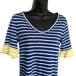 Boden Imogen Jersey Striped Dress Sz 2r‎ Navy Nautical Lagenlook Seersucker thumbnail 2