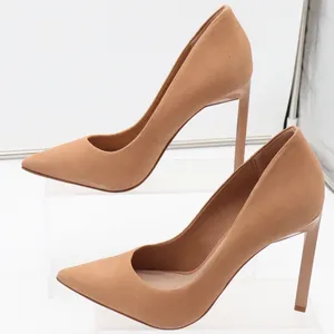 Aldo Pumps Womens 8.5 Pointed Toe Stiletto Tan Faux Suede Heels Good thumbnail 2