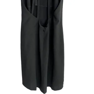 Zara Lightweight Sleeveless Shift Mini Dress Halter Snap Neck Strap Back M Black thumbnail 8