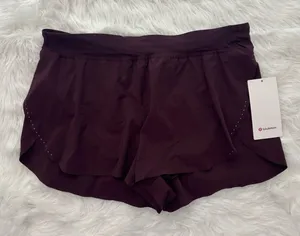 Lululemon Fast and Free High Rise Classic Fit Split Shorts 3" Goodnight Plum XL thumbnail 1