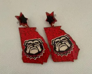 University of Georgia | Georgia Bulldogs dangle pierced earrings thumbnail 2