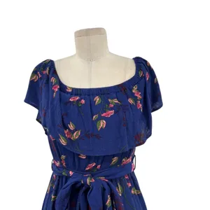 Baltic Born Marion Maxi Dress Off the‎ Shoulder Floral Print Blue Size Small thumbnail 4