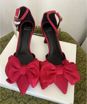 A New Day Women's Grace Red Bow Pumps with Memory Foam Insole 8.5 thumbnail 1