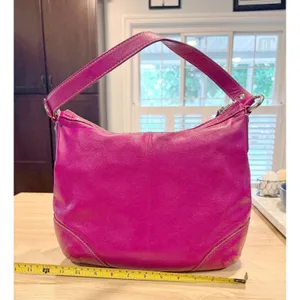 Coach‎ Magenta Pink Leather Hobo Shoulder Bag Silver Hardware 27741 thumbnail 4