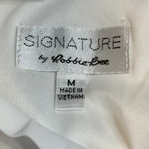 Robbie Bee Signature White Floral Lace Shift Dress Size Medium Bow Back‎ thumbnail 7