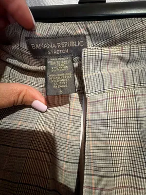Banana Republic Stretch Women's Plaid Ankle Pants Size 6 thumbnail 2