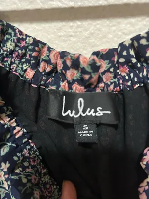 Lulus Neva Navy Floral Off Shoulder Maxi Dress Small Boho Garden Party thumbnail 4