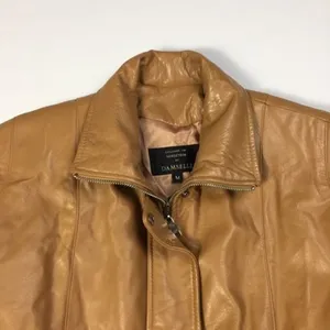 Damselle Nordstrom‎ Drawstring Waist Leather Jacket Tan Size M thumbnail 5