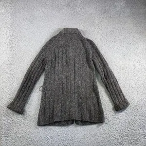 J. Crew Cardigan Sweater Women Medium Gray Wool Blend‎ Button Knit Mid Length thumbnail 2