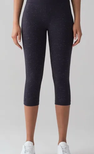 Lululemon Free‎ To Flow Crop Legging Midnight Navy/White Size 4 thumbnail 1