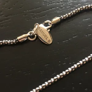 SAMUEL B Oxidized Sterling Silver Necklace Popcorn Chain 18 inches Brand New thumbnail 6