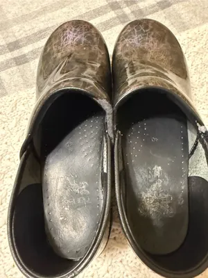 Dansko Professional Patent Leather Clogs Metallic Ink Size 40 USA 9/5 10 thumbnail 9