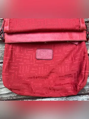 Fossil Maddox Genuine Leather 1954 Red Crossbody Handbag Satchel Purse ZB5032 thumbnail 12