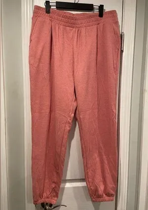 NWOT Old Navy Size L Pink Waffle Knit Elastic Waist Joggers Soft Lounge Pants thumbnail 1