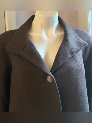 J. JILL Chocolate Brown Wool Blend 4 Big Front Button High Neck Pea Coat Sz S. thumbnail 6
