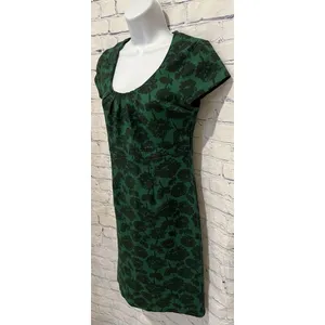 Boden Womens Green Floral Scoop Neck Short Sleeve Pull over Sheath Dress Size 4 thumbnail 3