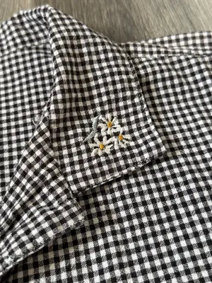 Y2K Whimsy Gingham Daisy Embroidered Shirt Nick & Sarah Size Large thumbnail 8