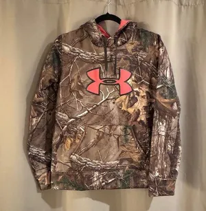 Under Armour Camo Hoodie with Pink Logo thumbnail 1