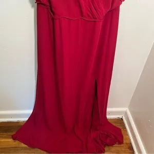 Morilee Women's Plus Size 22 Bridesmaid Dress 21667 Claret Red Short Flutter Slv thumbnail 4